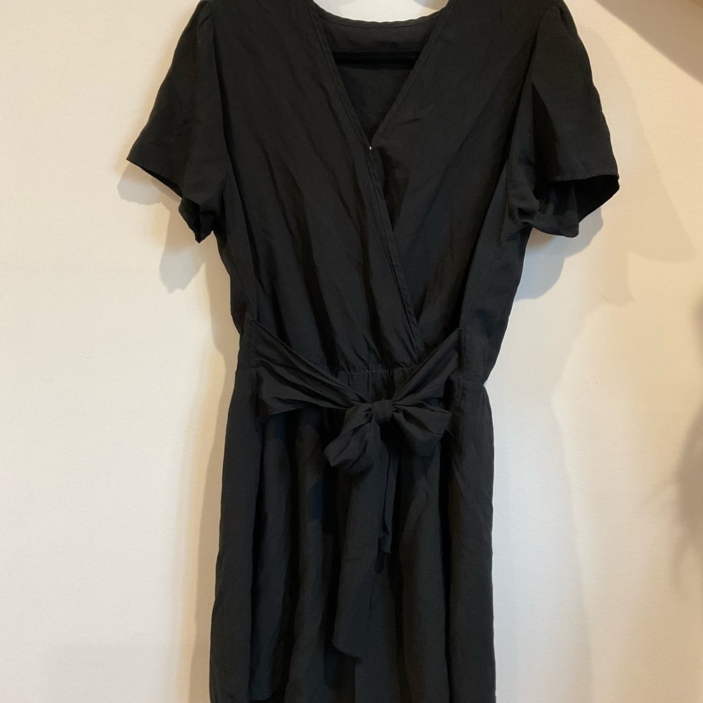Chic Black Tie-Front Jumpsuit